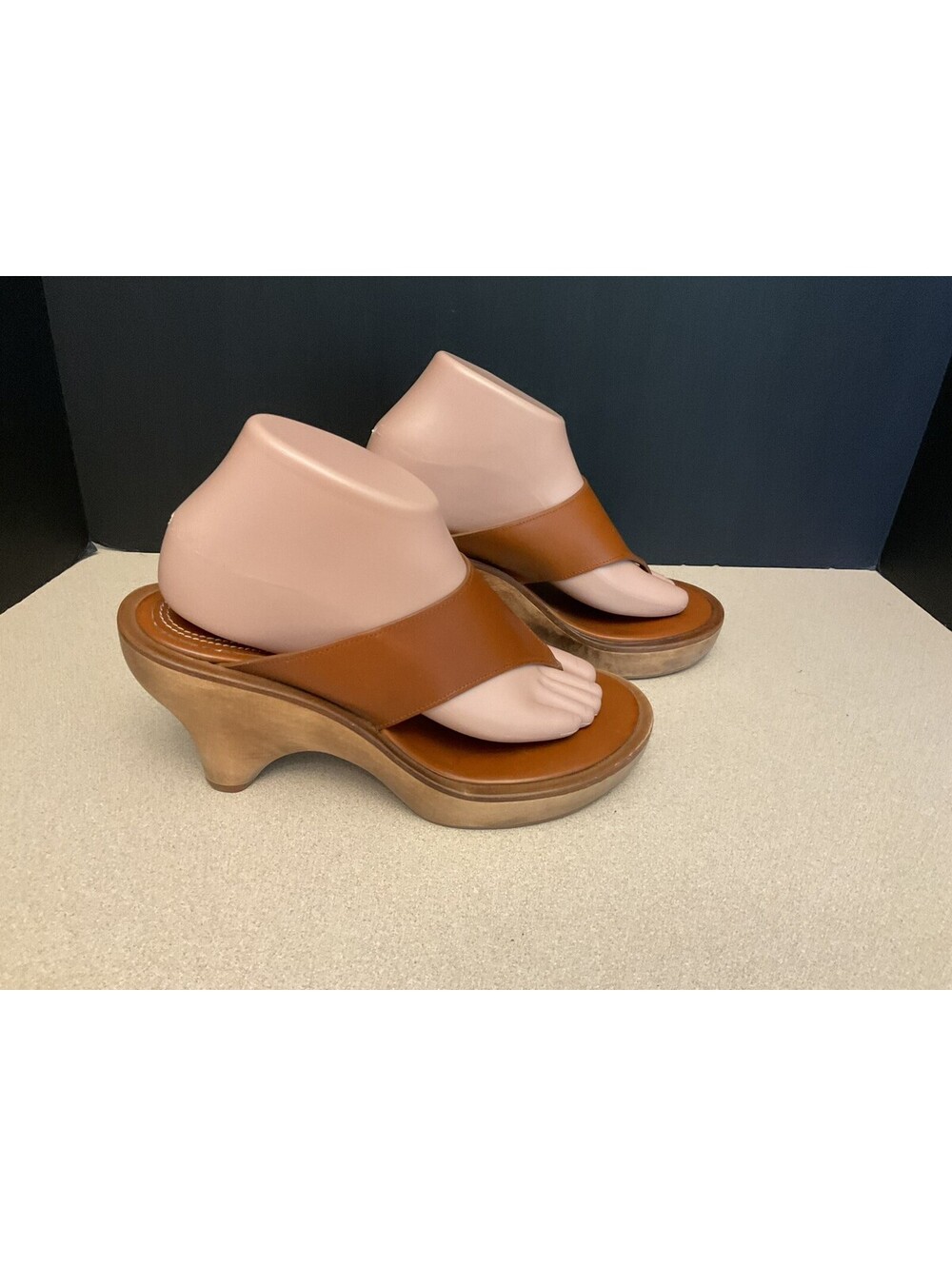 Womens Zimmermann Wild 95 Leather Wooden Wedge Sandals. Size 38-US 7.5. Nice!